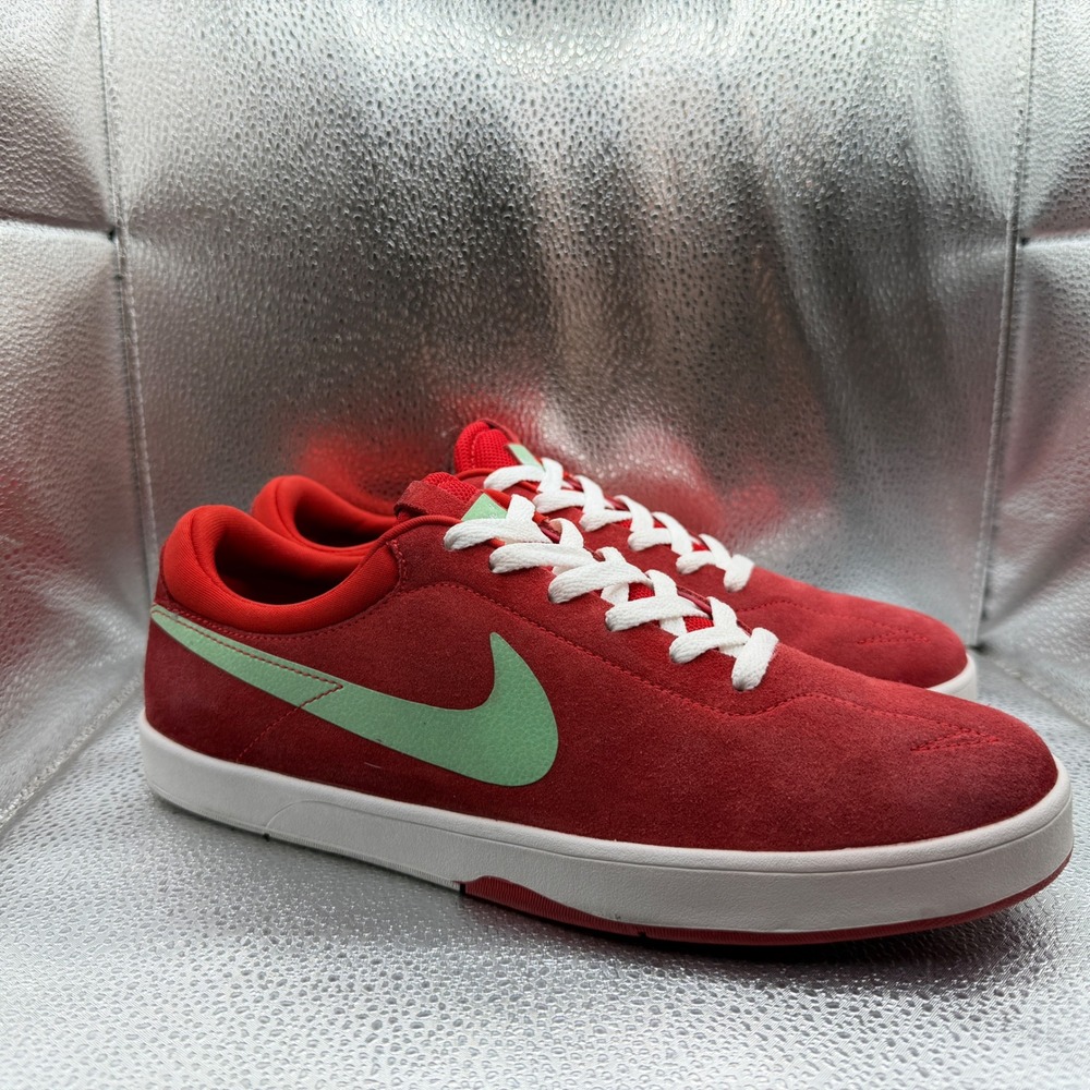 Size 10 Nike Eric Koston 1 Skate Shoes Mens Red Excellent Suede Low Top Sneaker